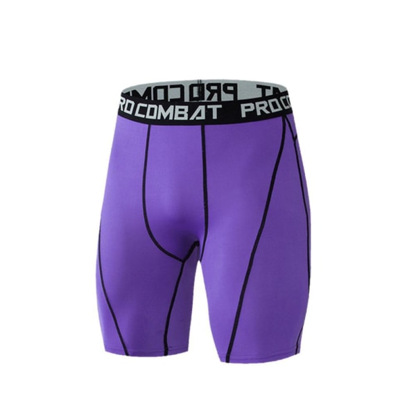 Kompressionsbyxor Sportshorts Elastiska män Snabbtorkande Breat black L