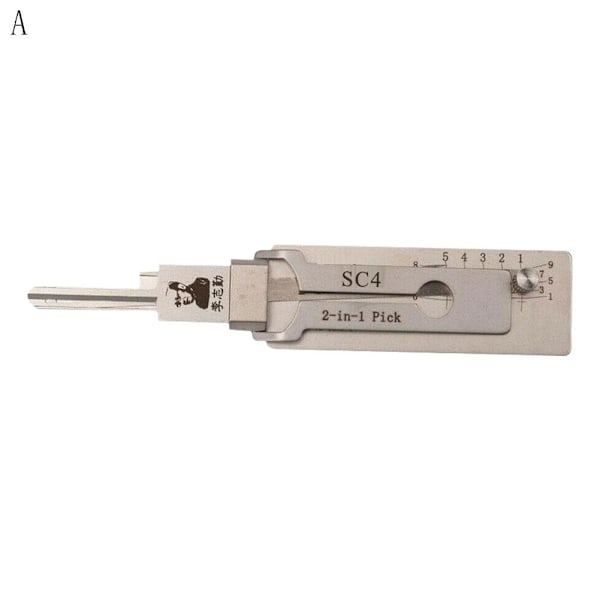 Rostfritt 2-i-1 SC4 TOY43AT M1/MS2 Låsnyckelkrok stålnyckelavkodning SilveryA SC4