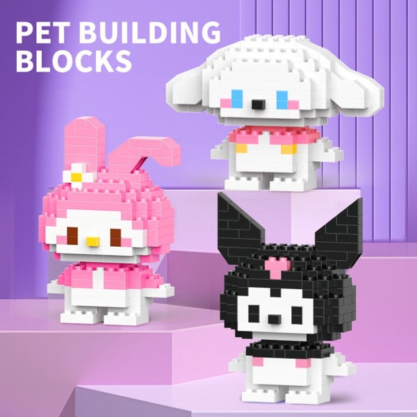 HelloKitty Melody Kuromi Toy Building Blocks Barnleksakspresent Educa S3 one-size