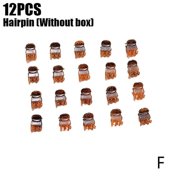 12 st plastklämmor för hår, miniklämmor, modeklämmor för flickor brown Big