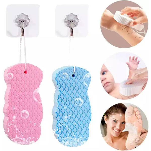 Supermjuk exfolierande svamp kroppsskrubb duschborste SupplyUK - Badrum N8P7 Pink one size
