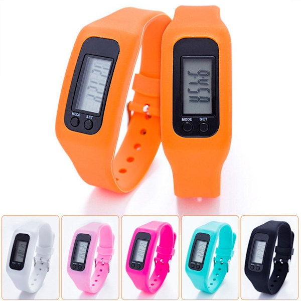 LCD Armbandsur Stegräknare Sport Steg Distans Kaloriräknare B Pink 1pc