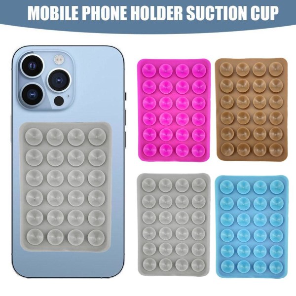 Silikon Sugkopp Phone Case Montering, 2st Square Suction Phon Coffee 1pc 2pcs