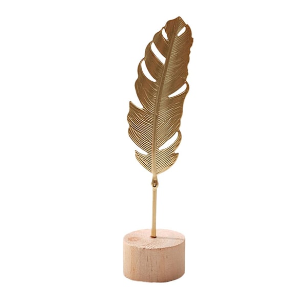 Staty Ginkgo Leaf Ornament Metall Guld Blad Skulptur Modern Ho feather 1pcs