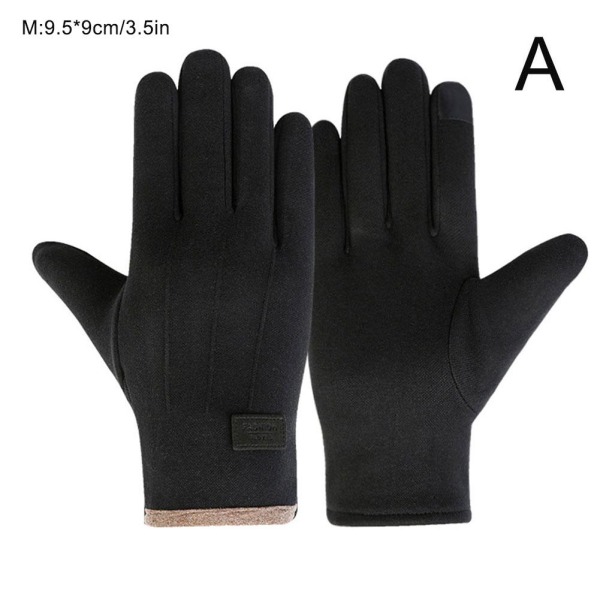 Vintercykelhandskar för män Pekskärm Varma handskar för kallt väder black L