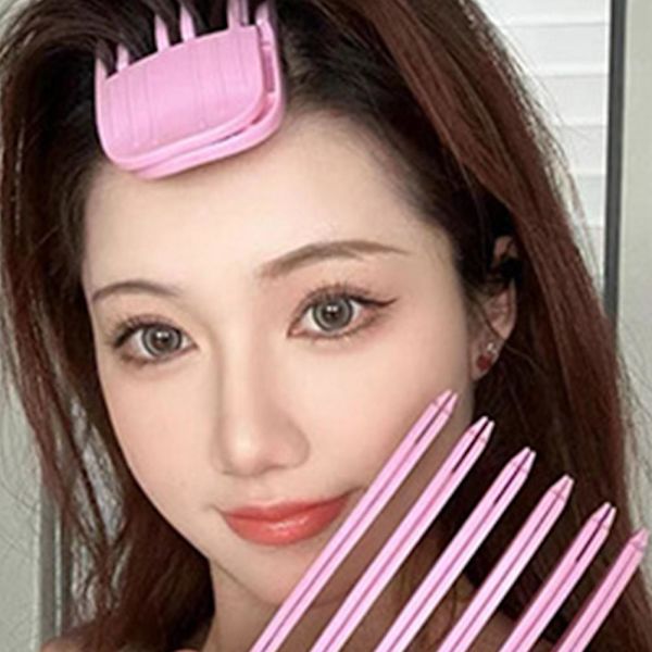 Hög Skalle Topp Infällbar Kam Hårrot Fluffig Klämma Hår Curling Artefakt M5G3 big  pink 1pcs