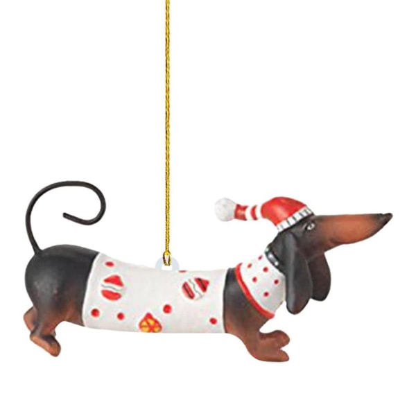 Tax Dog Christmas Ornament -Xmas Tree Hanging Pendant- Par Mix-ColorC C