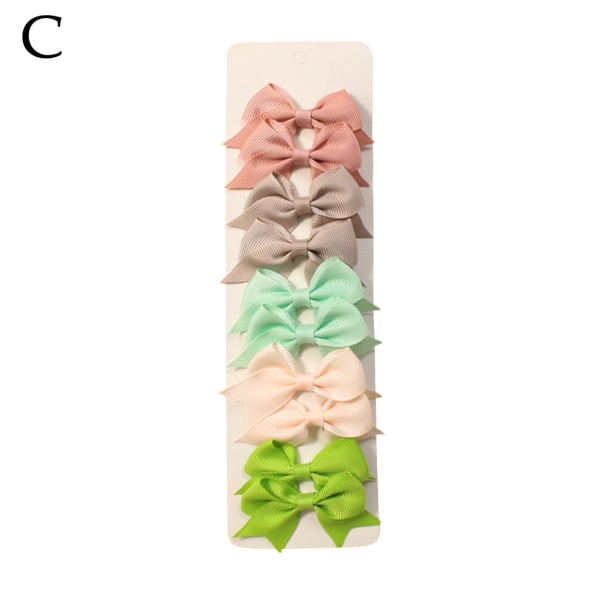 10x Baby Girl Kid Ribbon Hair Clip-Solid Color Bows Clips School style3 ONE-SIZE