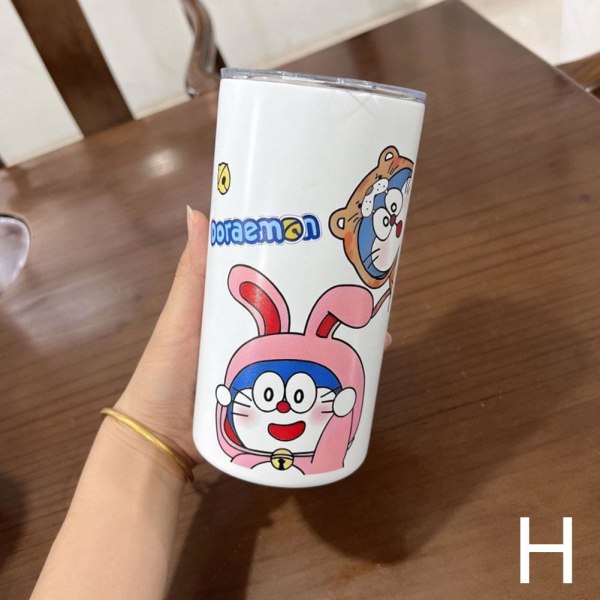 400 ml tecknad Doraemon kopp vattenflaska i rostfritt stål rak one-colourH H