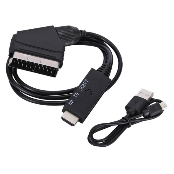 SCART till HDMI-kabel Videoadapter SCART till HDMI-omvandlare SCART t scard to hd one-size