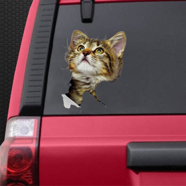 Creative Animal Cat Car Bildekal 3D Wall Stickers A 1pcs