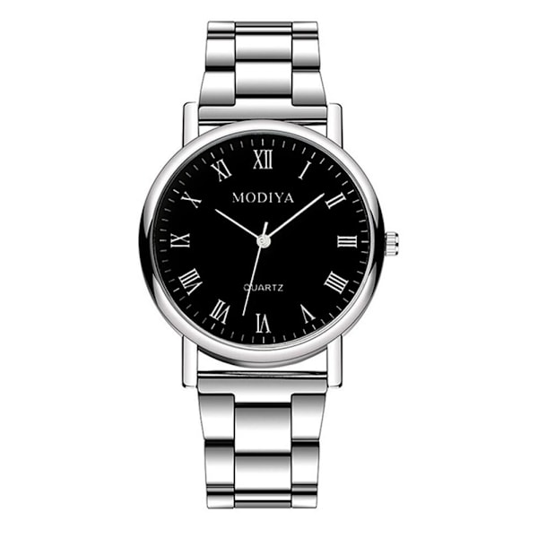 Herr Quartz Klocka Rostfritt Stål Armband Affärsklocka Mode Enkel Legeringsklocka För E7T0 Black Roman scale