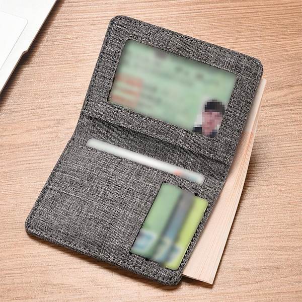Canvas Plånbok Herr Svart/blå/grå Korthållare Plånbok Väska Kredit Databank Hållare Herr Kort M2g3  gray onesize