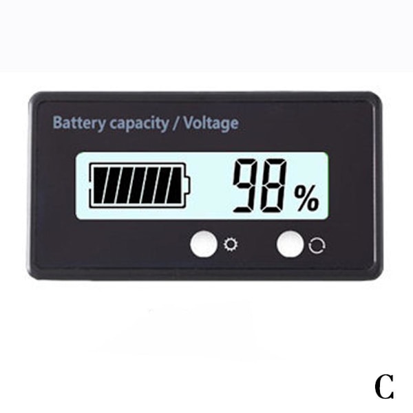 12V-48V LCD-batterikapacitetsindikator Digital voltmetermonitor blue null