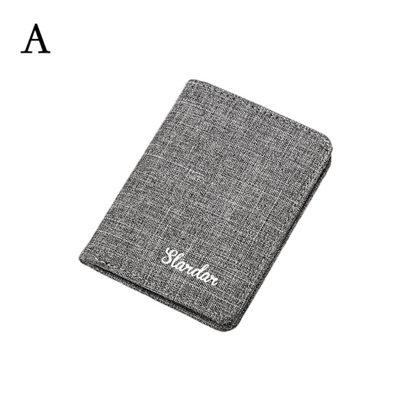 Canvas Plånbok Herr Svart/blå/grå Korthållare Plånbok Väska Kredit Databank Hållare Herr Kort M2g3  gray onesize