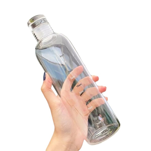 Läckagesäker Vattenflaska Plast Vattenkopp Bärbar Tidsskala Dri grey 500ml