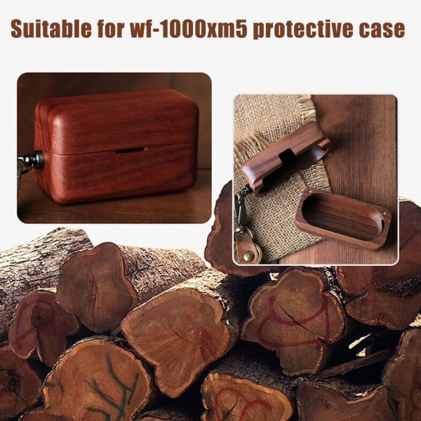 Lämplig för Wf-1000xm5 Bluetooth hörlursskydd i trä Walnut For sony wf1000xm5