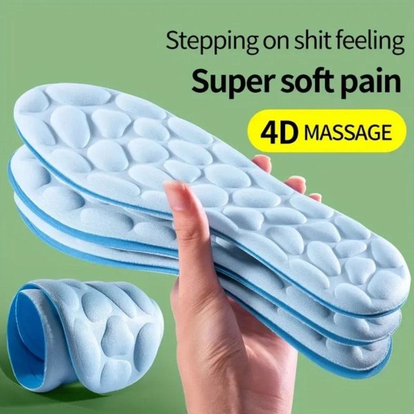 Memory Foam Ortopedisk Massage Innersulor För Skor Dam Herr Spor blue6 45-46size