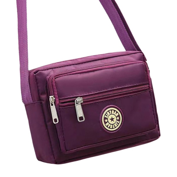 【cod】 Tryckt axelväska för kvinnor, stilig axelremsväska med fyrkantig design D6l6 Purple One size