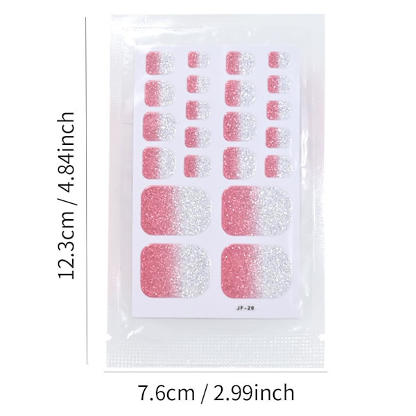 Glitter Tånageldekor Självhäftande Full Täckning Ren Färg Tånagel Wraps GXU  JF-17 1pcs