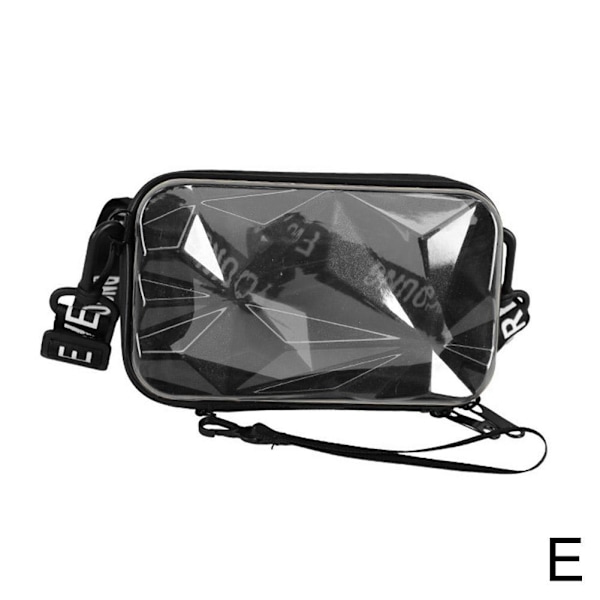 Genomskinlig väska, transparent crossbody-väska för damer och herrar, axelväska F Transparent Black One size