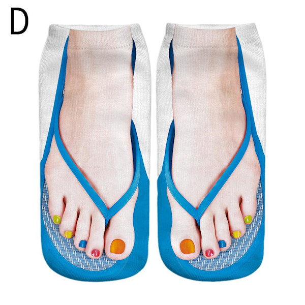 IUYQY Flip Flop strumpor Roliga Manikyr Tryckstrumpor Nyhet Flip-fl D One Size