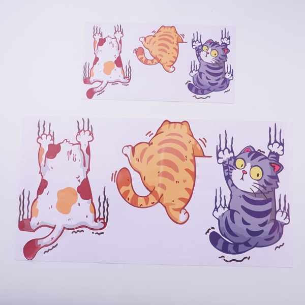 Rolig katt-bilsticker, 3-pack Personlig bilrepa katt vinyl C One-size