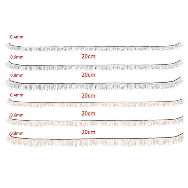 Svart / Brun 0.4/0.6/0.8mm Konstgjorda Ögonfransar Docka Dockor Tillbehör I1E3 Brown 0.4mm