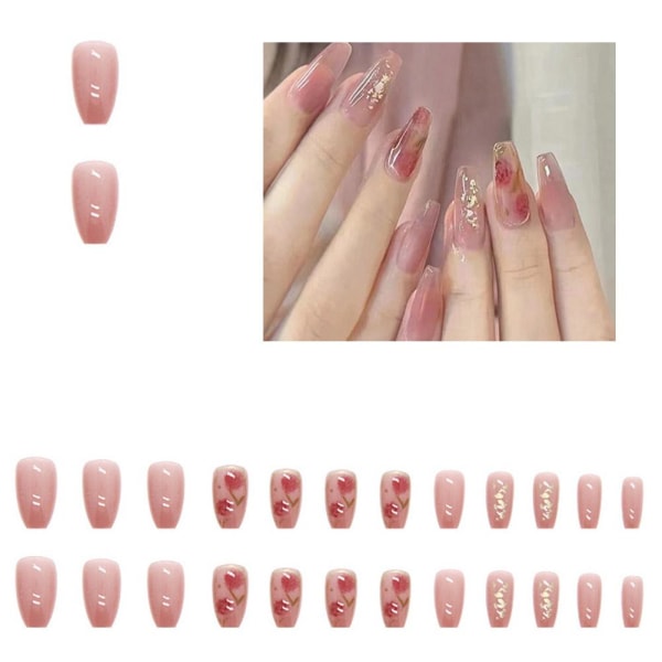 Nagelflingor utsmetade Avtagbar falska nagelbåge 9 one-size