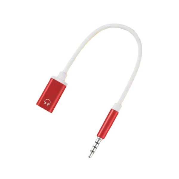 3,5 mm hane till typ c hona hörlurskonverterare platt till rund an black 1pcs
