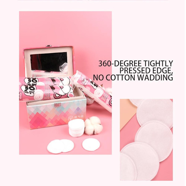 Smink Kosmetiska Bomullsrondeller Torkdukar Nagelkonst Tillbehör Mjuka Rondeller Verktyg Rengöring Ansikte G0k1 pink 100pcs