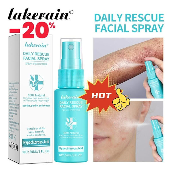 Hypoklorsyra Spray Ansikte, Daglig Res-cue Ansikts 30ml AU 2025 Spray W7E9