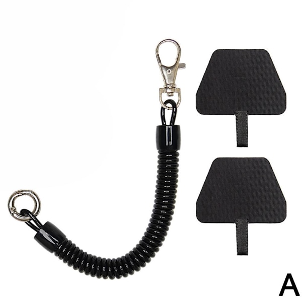 Mobiltelefon Anti-stöld Anti-förlorad Lanyard Set F9X1 B3O6 Prof black 2 Transparent Gasket