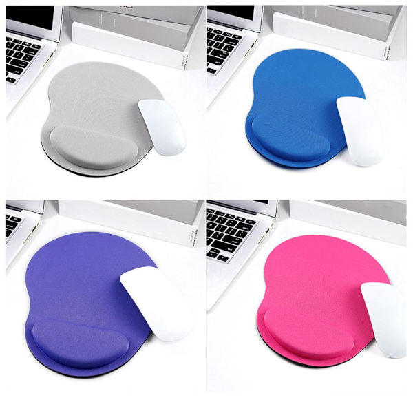 Musmatta med handledsstöd – Ergonomisk komfortmatta – Halkfri – PC – Laptop – Com· gray One-size