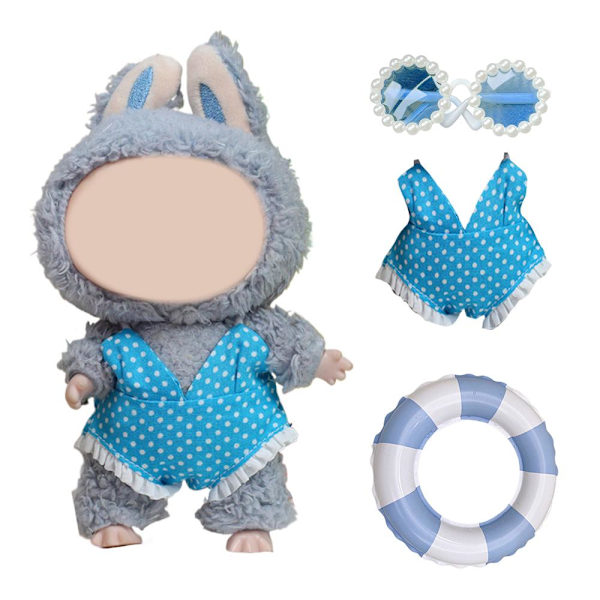 Dockkläder Outfit Tillbehör För Ropa Labubu 17cm bomulls docka Baddräkt H1D9 red glasses no doll