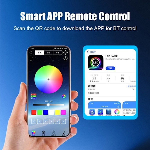 Rgb Färgglada Kärlek Led Modifierade Bilstrålkastare Kärlek Dekorativ App Mobil Bluetooth Bländare C4n8