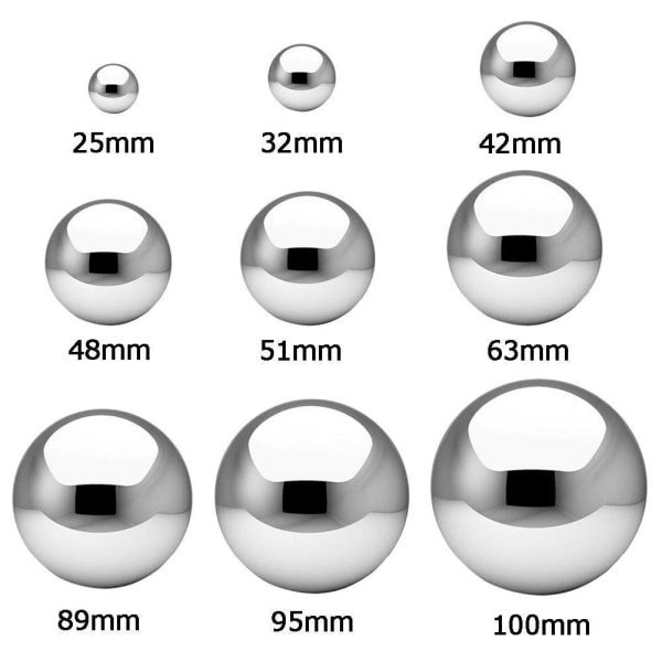 KRONDO Ihålig blickboll i rostfritt stål, reflekterande trädgård Sph silverB One-size 5pcs