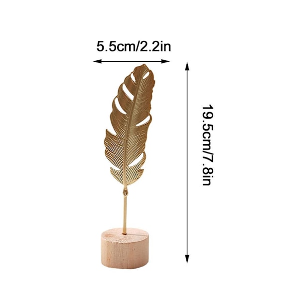 Staty Ginkgo Leaf Ornament Metall Guld Blad Skulptur Modern Ho Single glans dorsal leaf 1pcs