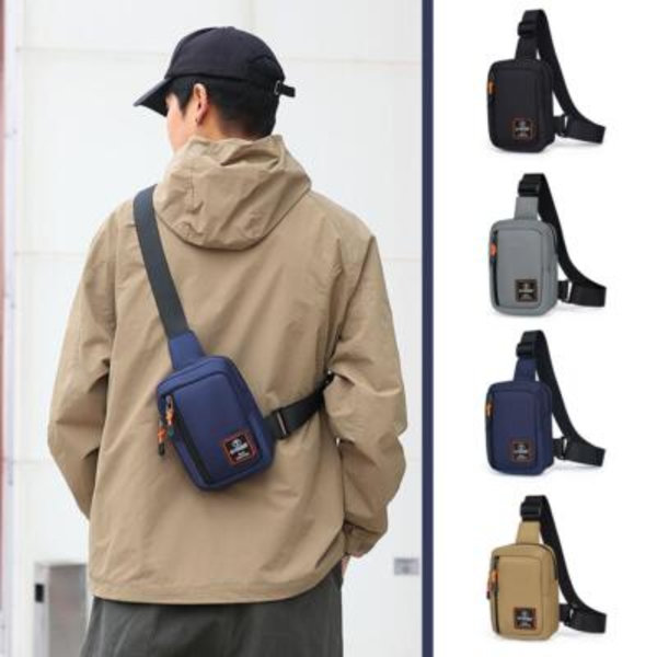 Herr Sport Bröstväskor Axelremsväska Oxford Mode Man Sidokroppsväska Ny B0  gray onesize