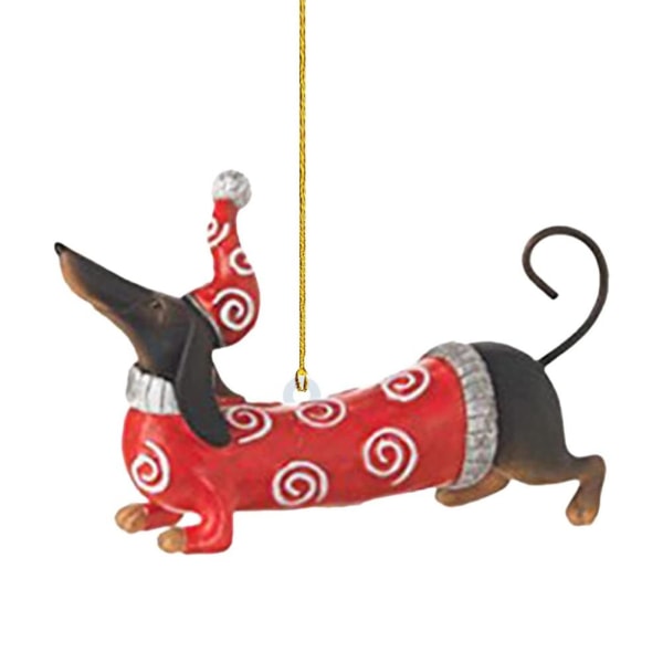 Tax Dog Christmas Ornament -Xmas Tree Hanging Pendant- Par Mix-ColorC C