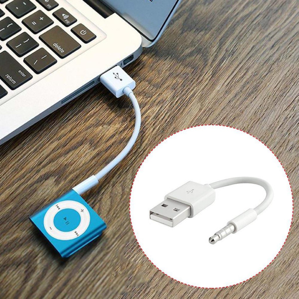 USB laddare för datasynkroniseringskabel för 3:e/4:e/5:e iPod Shuffle