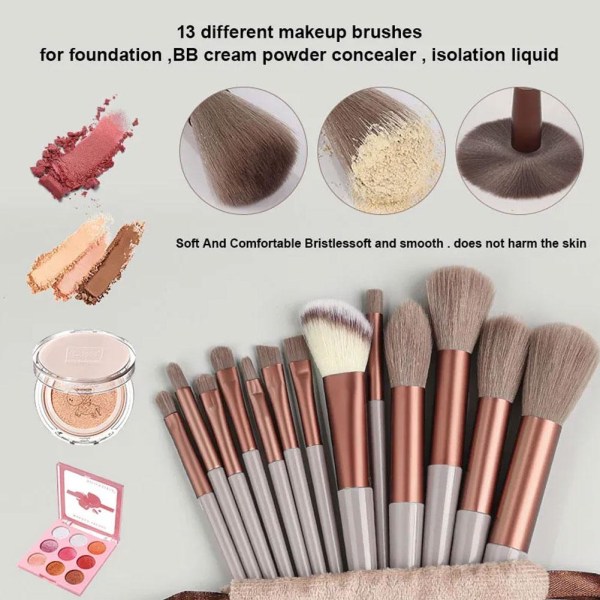 13ST Makeup Brushes Set Soft Shadow Contouring Brush Loose Powd  black 13pcs