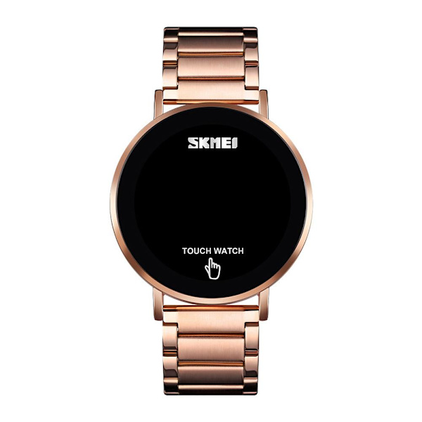 Skmei 1550 LED Klocka Enkel Modeklocka Stålarmband Vattentät Klocka Digital Display T9H2 Rose Gold One size
