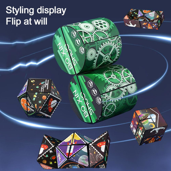 3D Magic Cube Stress Relief Leksaker Geometri Rubiks Cube Toy Infin Space one-size