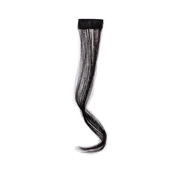 Hår Extensions Raka Highlight Hårbitar Falska Streak Curls✨ dark brown 25cm