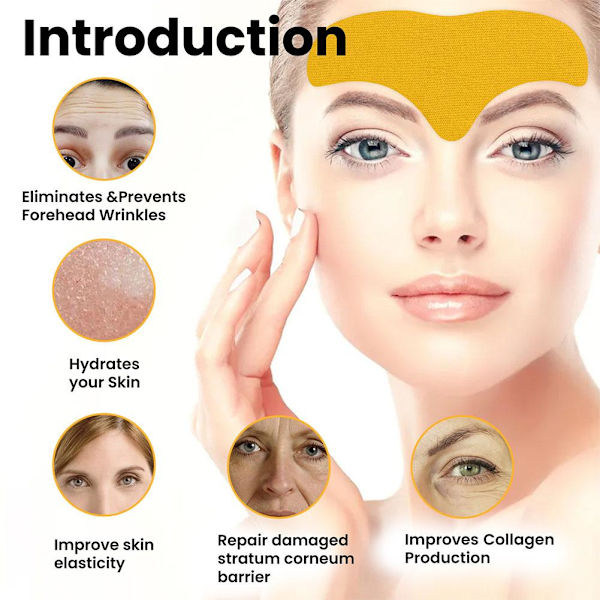 Rynkor Plåster Naturliga Extrakt Panna Plåster Hud Fint Kollagen Bleknar Ansikte Stramar Åt G1q4 Forehead patch 10pcs