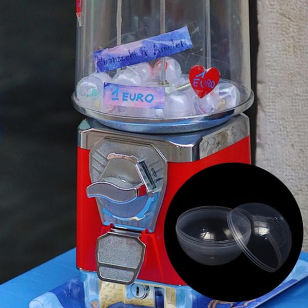 100 st Transparenta PP Automat Tomma Runda Leksakskapslar 28mm Dia 1.1 tum ÷