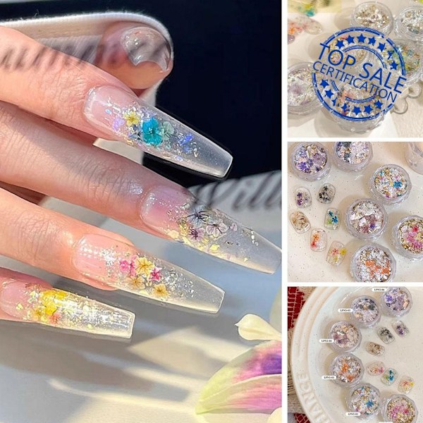 Nagelkonst Tillbehör Netto Röd Sommar Färg Blommor Opal Pulver Tillbehör Konst Material Nagel B6m9 LP-344 1pcs