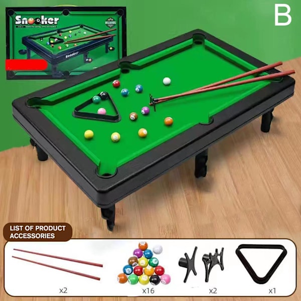 Mini Biljardbord Snookerspel med 2 Köer, Spelbollar & SNABB Y7Y7 Stress H8J5 small one-size