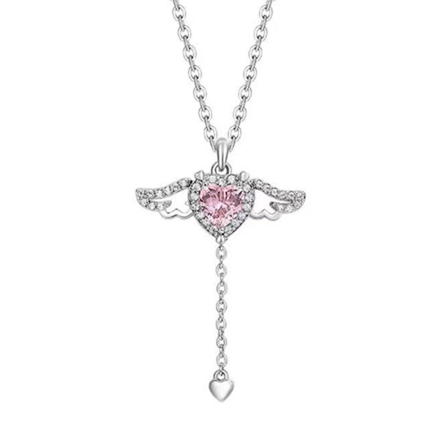 Angel Wings Halsband Romantisk Angel nyckelbenskedja Pink One size